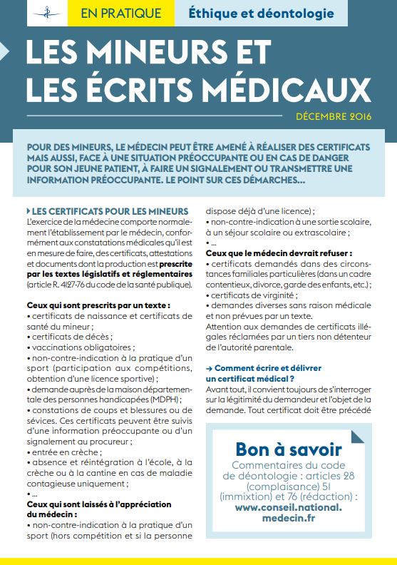 Certificat écrit